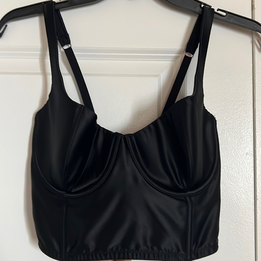 Victoria Secret Bustier Top Black Satin